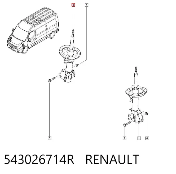 Amortiguador 543026714R Renault (RVI)