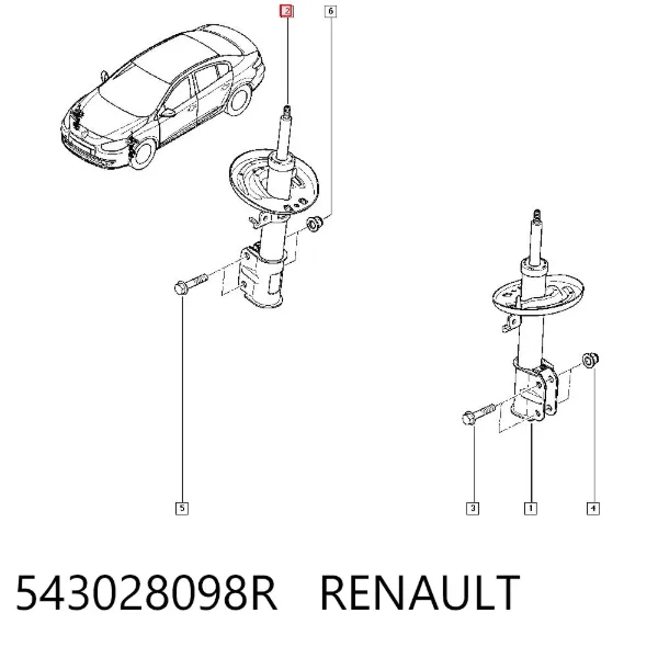 Amortiguador 543028098R Renault (RVI)