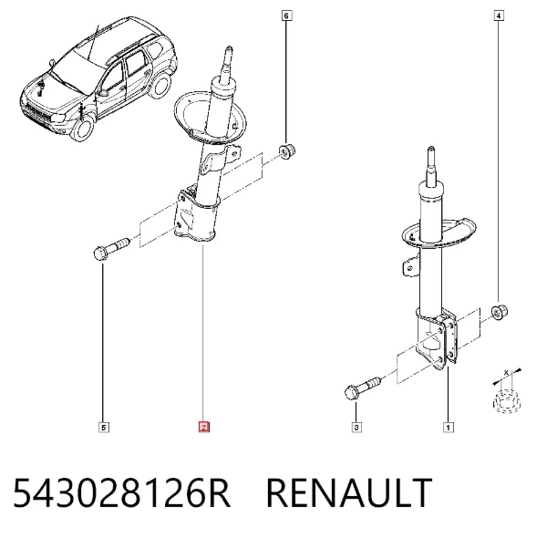 Amortiguador 543028126R Renault (RVI)