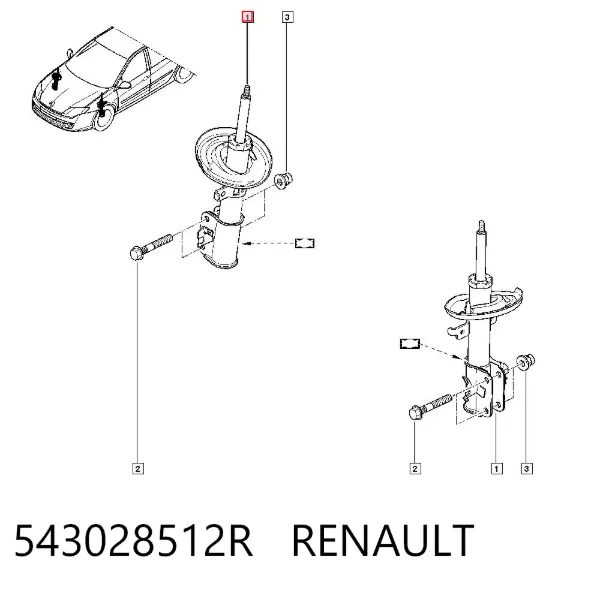 Amortiguador 543028512R Renault (RVI)