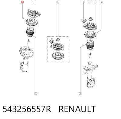 Rodamiento de soporte del amortiguador delantero RENAULT 543256557R