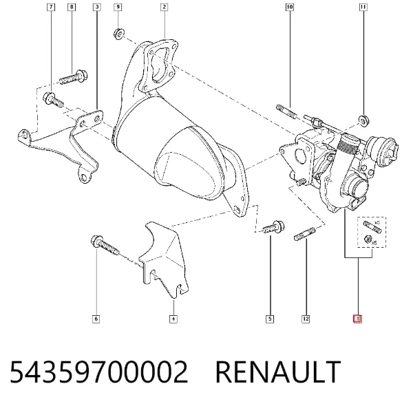 Turbocompresor 54359700002 Renault (RVI)