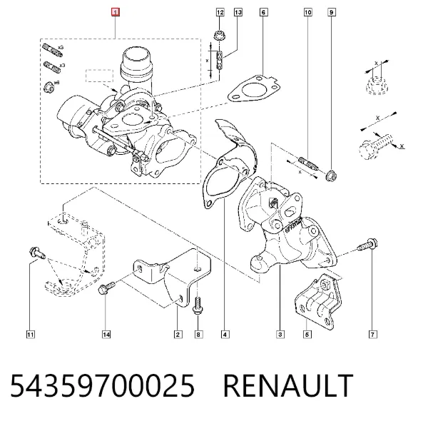 Turbocompresor 54359700025 Renault (RVI)