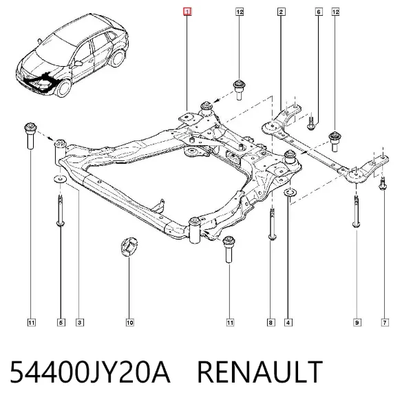Puente delantero 54400JY20A Renault (RVI)