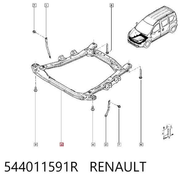 Puente delantero 544011591R Renault (RVI)