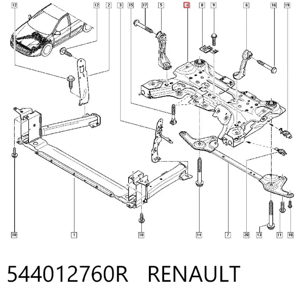 Puente delantero 544012760R Renault (RVI)