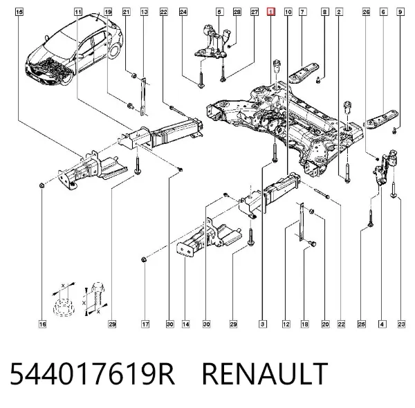 Puente delantero 544017619R Renault (RVI)