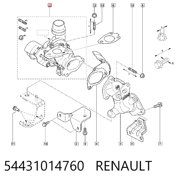 Turbocompresor 54431014760 Renault (RVI)