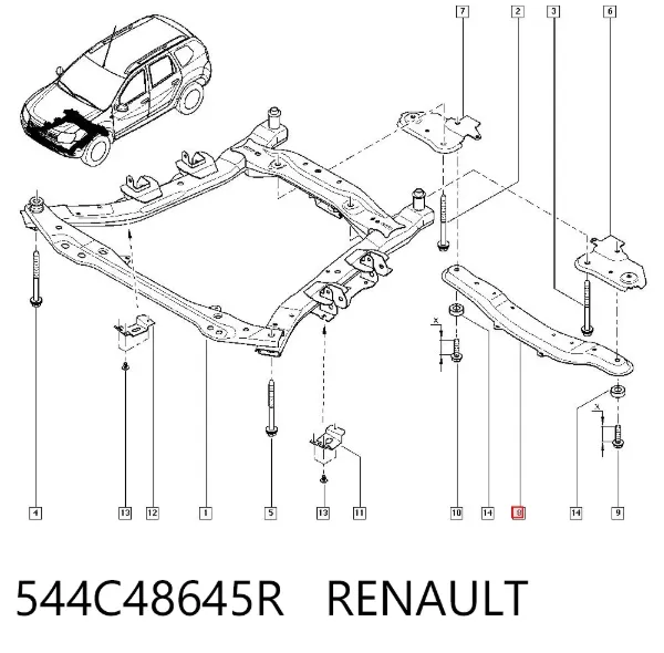 Refuerzo del subchasis delantero 544C48645R Renault (RVI)