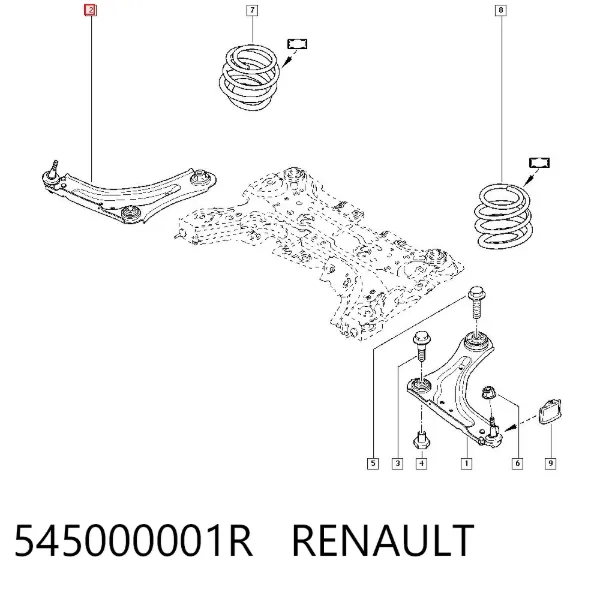 Brazo inferior derecho de la suspensión delantera 545000001R Renault (RVI)