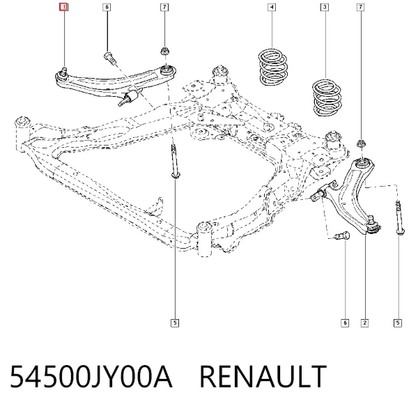 Brazo inferior derecho de la suspensión delantera 54500JY00A Renault (RVI)