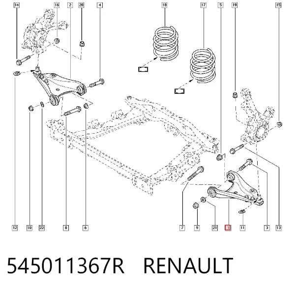 Brazo inferior izquierdo de la suspensión delantera 545011367R Renault (RVI)