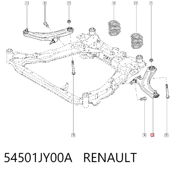 Brazo inferior izquierdo de la suspensión delantera 54501JY00A Renault (RVI)