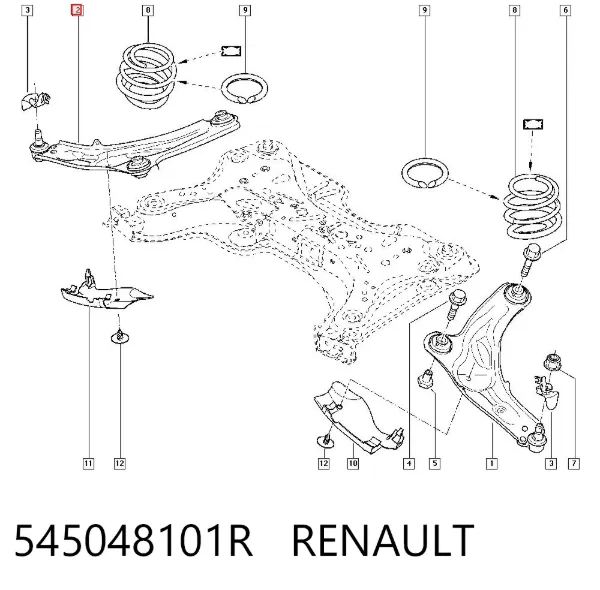 Brazo inferior derecho de la suspensión delantera 545048101R Renault (RVI)