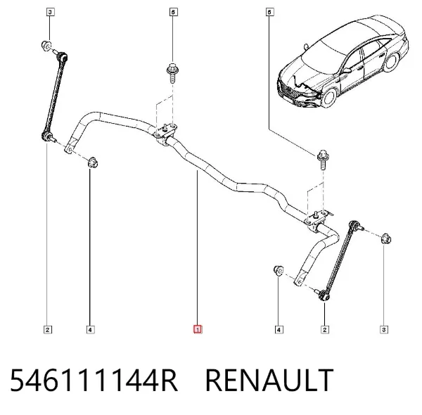 Estabilizador delantero 546111144R Renault (RVI)