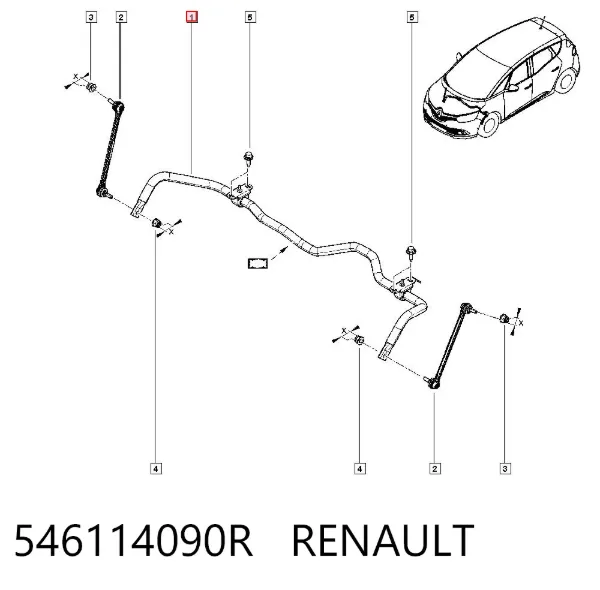 Estabilizador delantero 546114090R Renault (RVI)