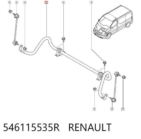 Estabilizador delantero 546115535R Renault (RVI)