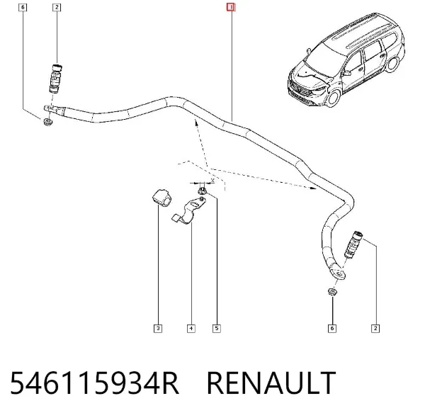 Estabilizador delantero 546115934R Renault (RVI)