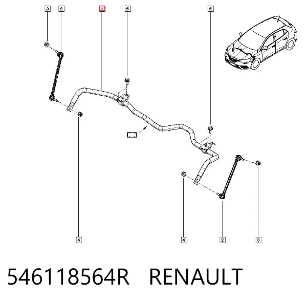 Estabilizador delantero 546118564R Renault (RVI)
