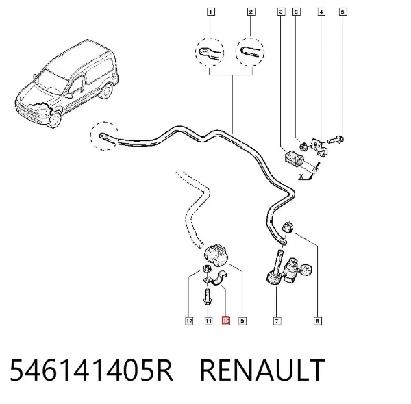 Abrazadera de la bieleta estabilizadora delantera 546141405R Renault (RVI)