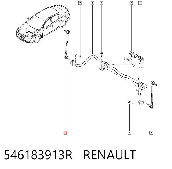 Bieleta estabilizadora delantera 546183913R Renault (RVI)