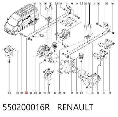 Ballesta trasera RENAULT 550200016R
