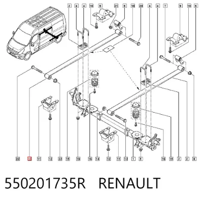 Ballesta trasera RENAULT 550201735R