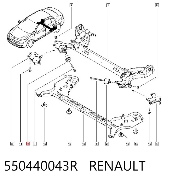 Silentblock trasero 550440043R Renault (RVI)