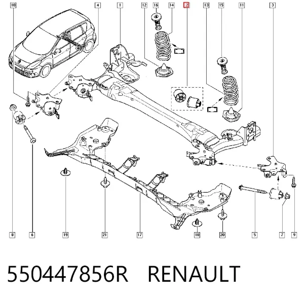 Silentblock trasero 550447856R Renault (RVI)