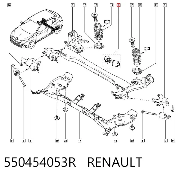 Silentblock trasero 550454053R Renault (RVI)