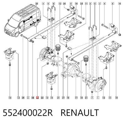 Tope de ballesta trasera RENAULT 552400022R