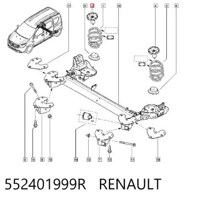 Tope de muelle trasero RENAULT 552401999R