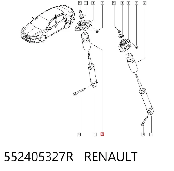 Tope de amortiguador trasero 552405327R Renault (RVI)