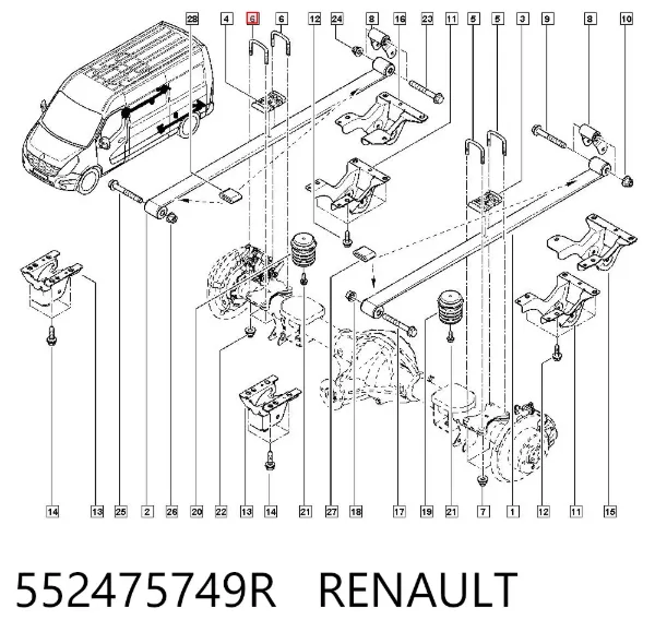 Abrazadera de ballesta 552475749R Renault (RVI)
