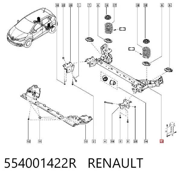 Puente trasero 554001422R Renault (RVI)