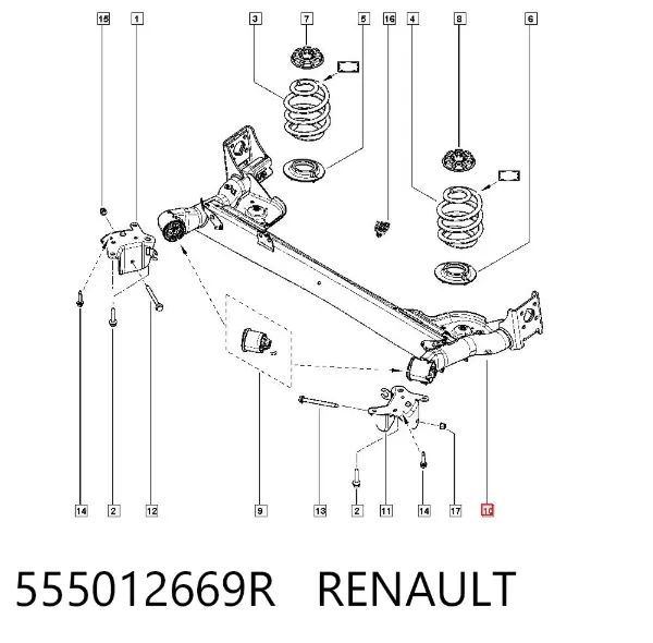 Puente trasero 555012669R Renault (RVI)