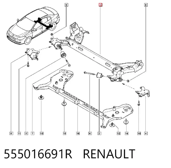 Puente trasero 555016691R Renault (RVI)