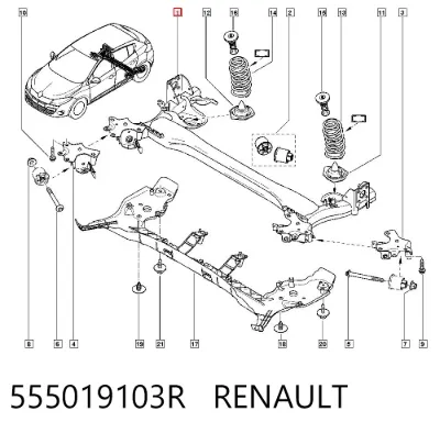 Subchasis trasero soporte motor RENAULT 555019103R