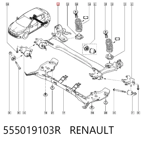 Puente trasero 555019103R Renault (RVI)