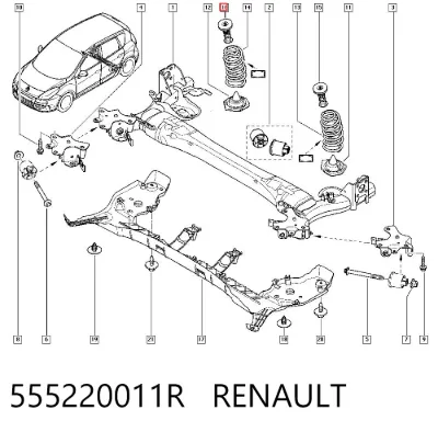 Tope de muelle trasero RENAULT 555220011R