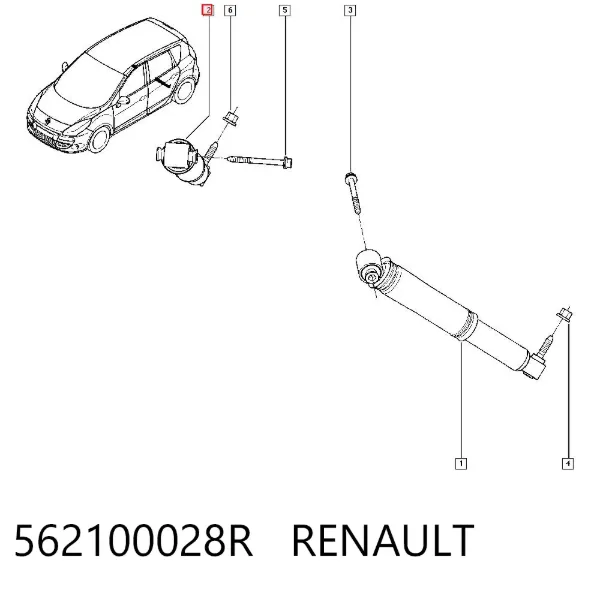 Amortiguador trasero 562100028R Renault (RVI)