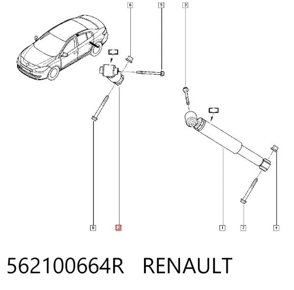 Amortiguador trasero 562100664R Renault (RVI)