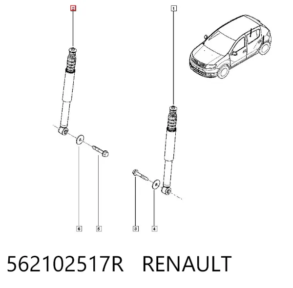 Amortiguador trasero 562102517R Renault (RVI)