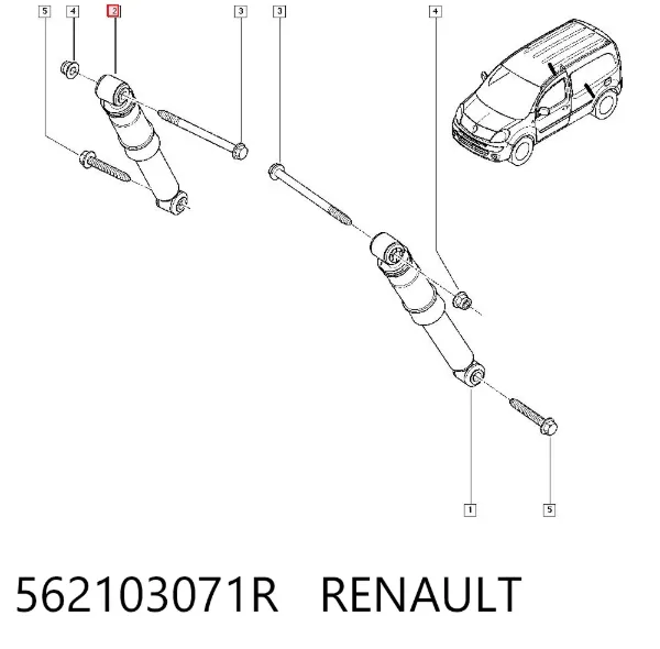 Amortiguador trasero 562103071R Renault (RVI)