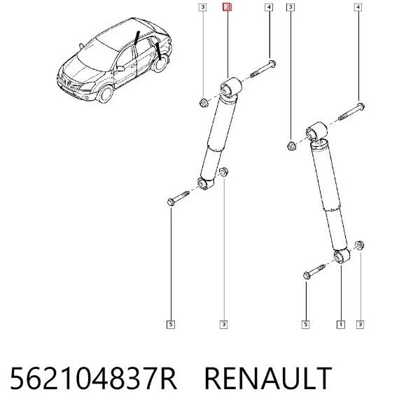 Amortiguador trasero 562104837R Renault (RVI)