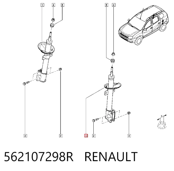 Amortiguador trasero 562107298R Renault (RVI)