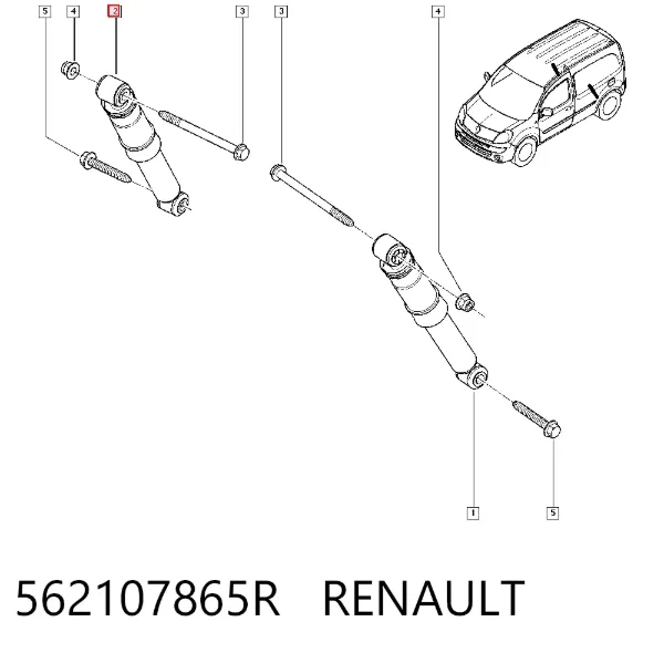Amortiguador trasero 562107865R Renault (RVI)