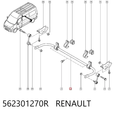 Estabilizador trasero RENAULT 562301270R