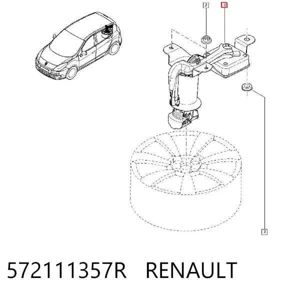 Soporte de rueda de repuesto 572111357R Renault (RVI)