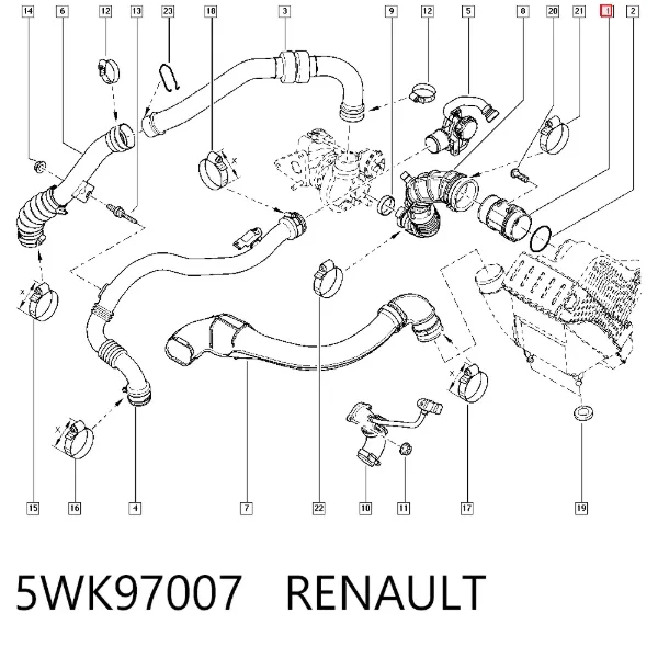 Caudalímetro 5WK97007 Renault (RVI)